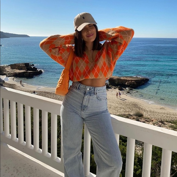 Zara Wool & Alpaca Blend Knit Argyle Sweater - Picture 7 of 16